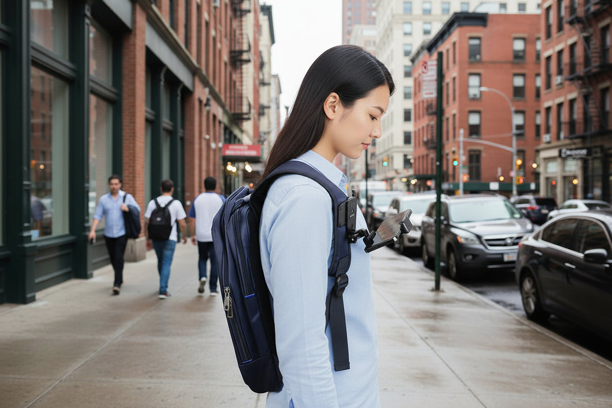 Anti-Slide Backpack Strap Phone Holder