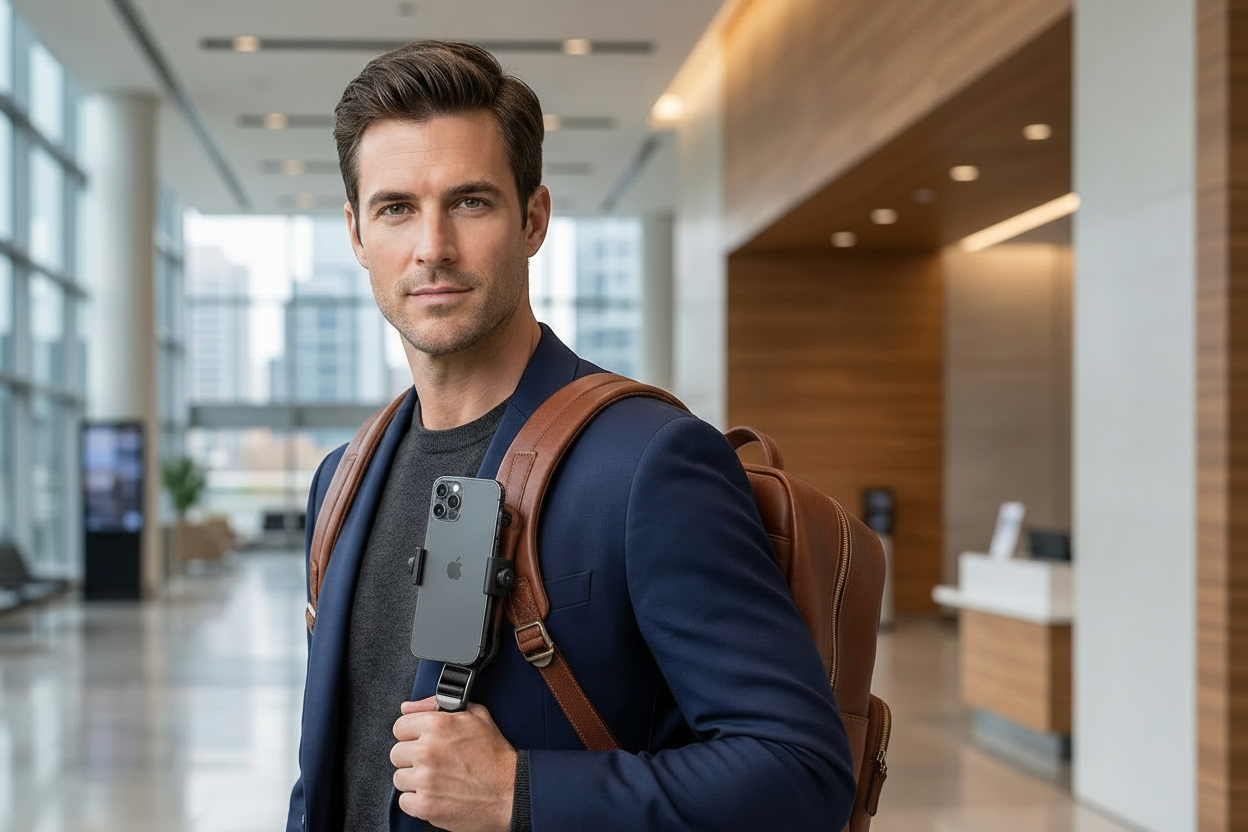 Anti-Slide Backpack Strap Phone Holder