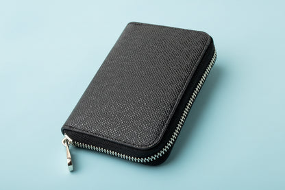 Compact Saffiano Leather Zip-Around Wallet