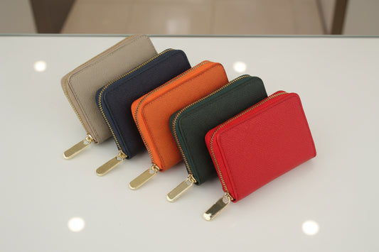 Compact Saffiano Leather Zip-Around Wallet