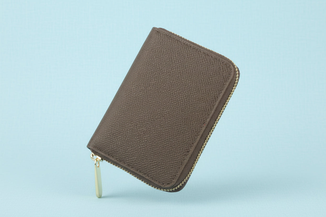 Compact Saffiano Leather Zip-Around Wallet