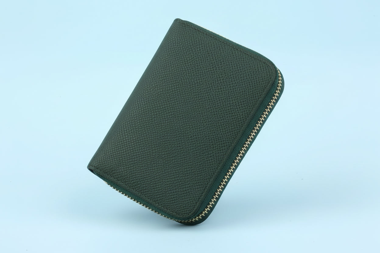 Compact Saffiano Leather Zip-Around Wallet