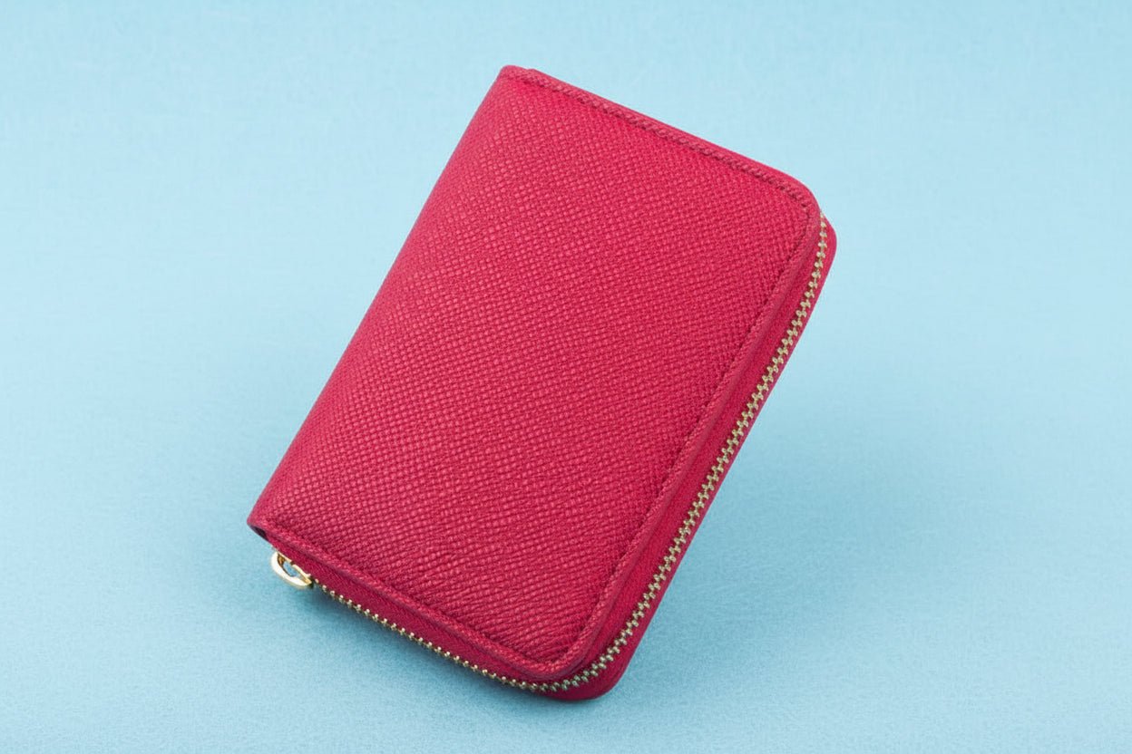 Compact Saffiano Leather Zip-Around Wallet