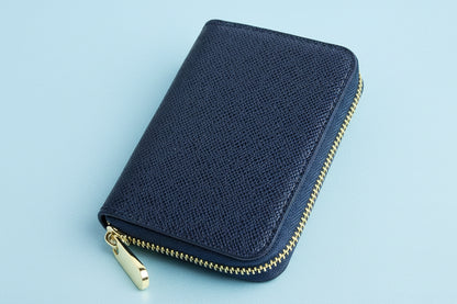 Compact Saffiano Leather Zip-Around Wallet