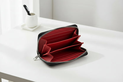 Compact Saffiano Leather Zip-Around Wallet