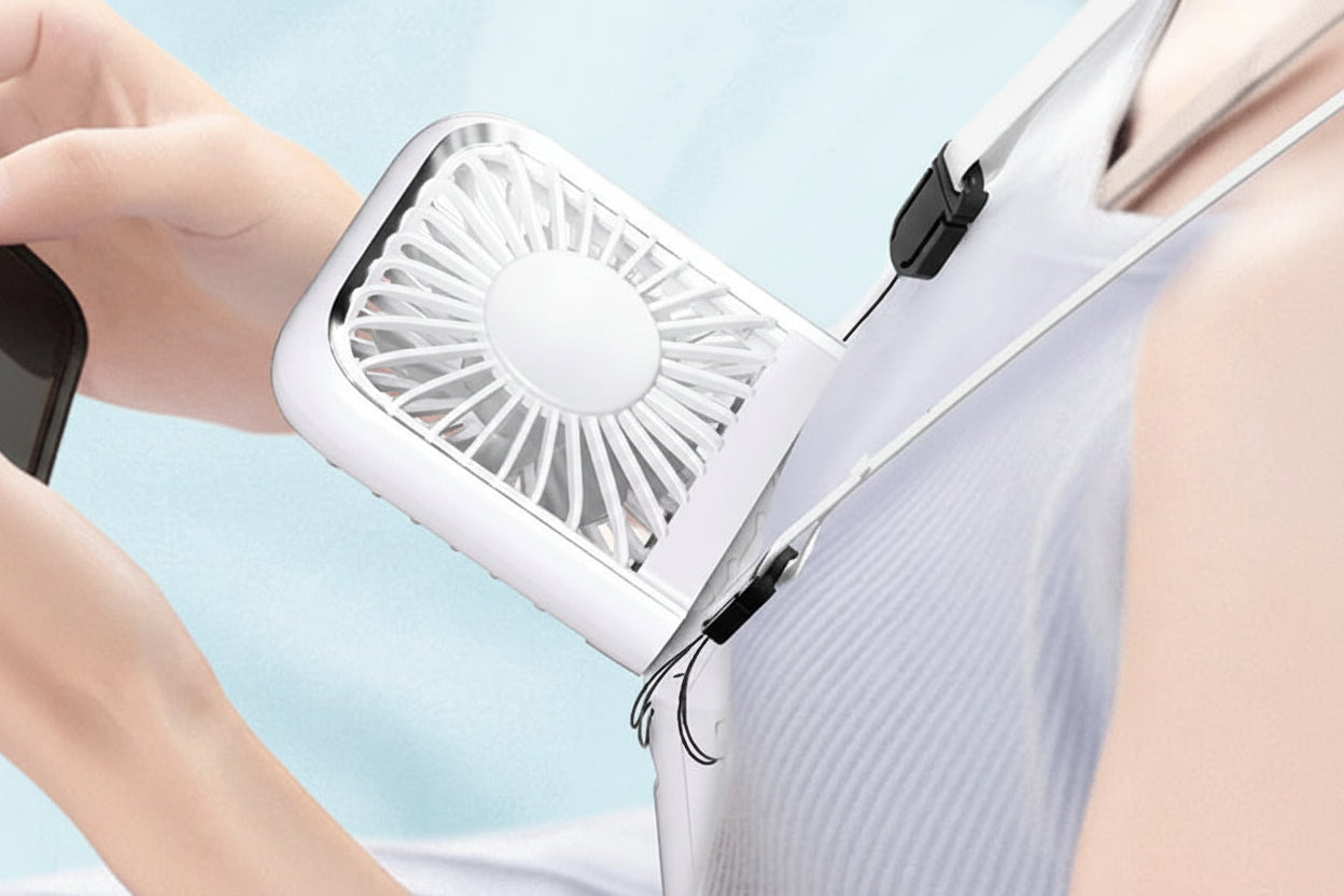 Chill & Charge: The Pocket Breeze Fan and Charger