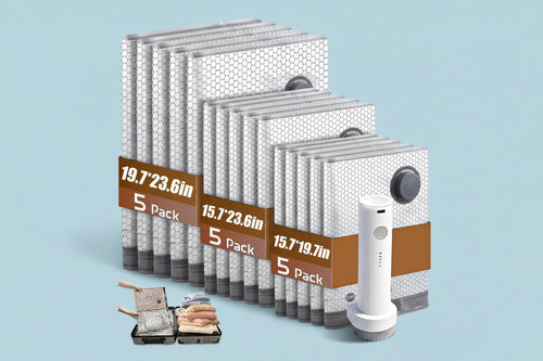 Cordless Compression Travel Vacuum with Rechargeable Pump - Set of 15