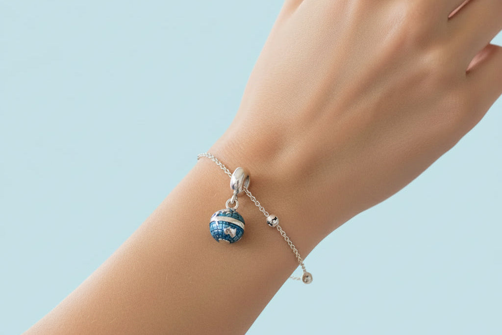 Little World, Big Dreams™ Globe Charm - 925 Sterling Silver