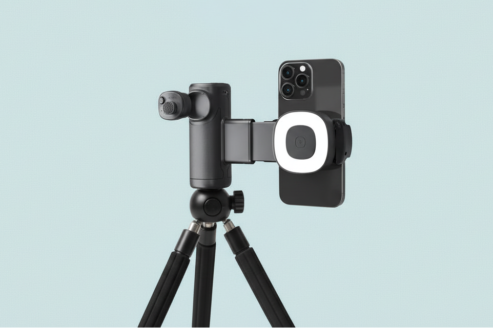 Glow & Go Phone Camera Holder with LED Light & Remote