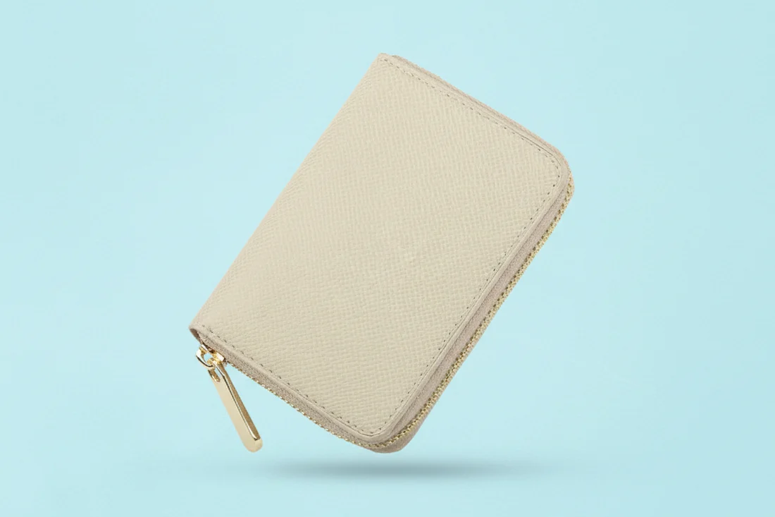 Compact Saffiano Leather Zip-Around Wallet - Image 8