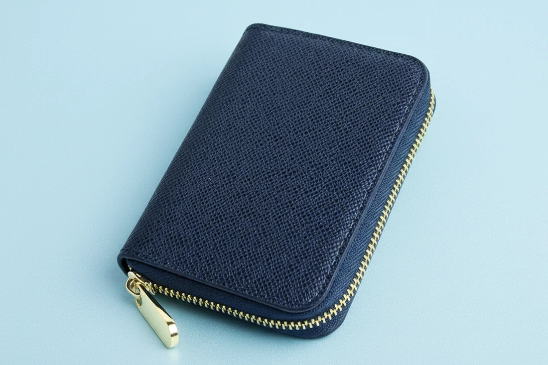 Compact Saffiano Leather Zip-Around Wallet - Image 3