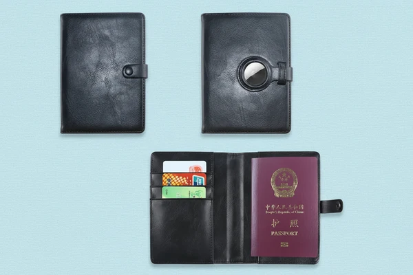 Leather Passport Holder For Apple AirTag - Image 3